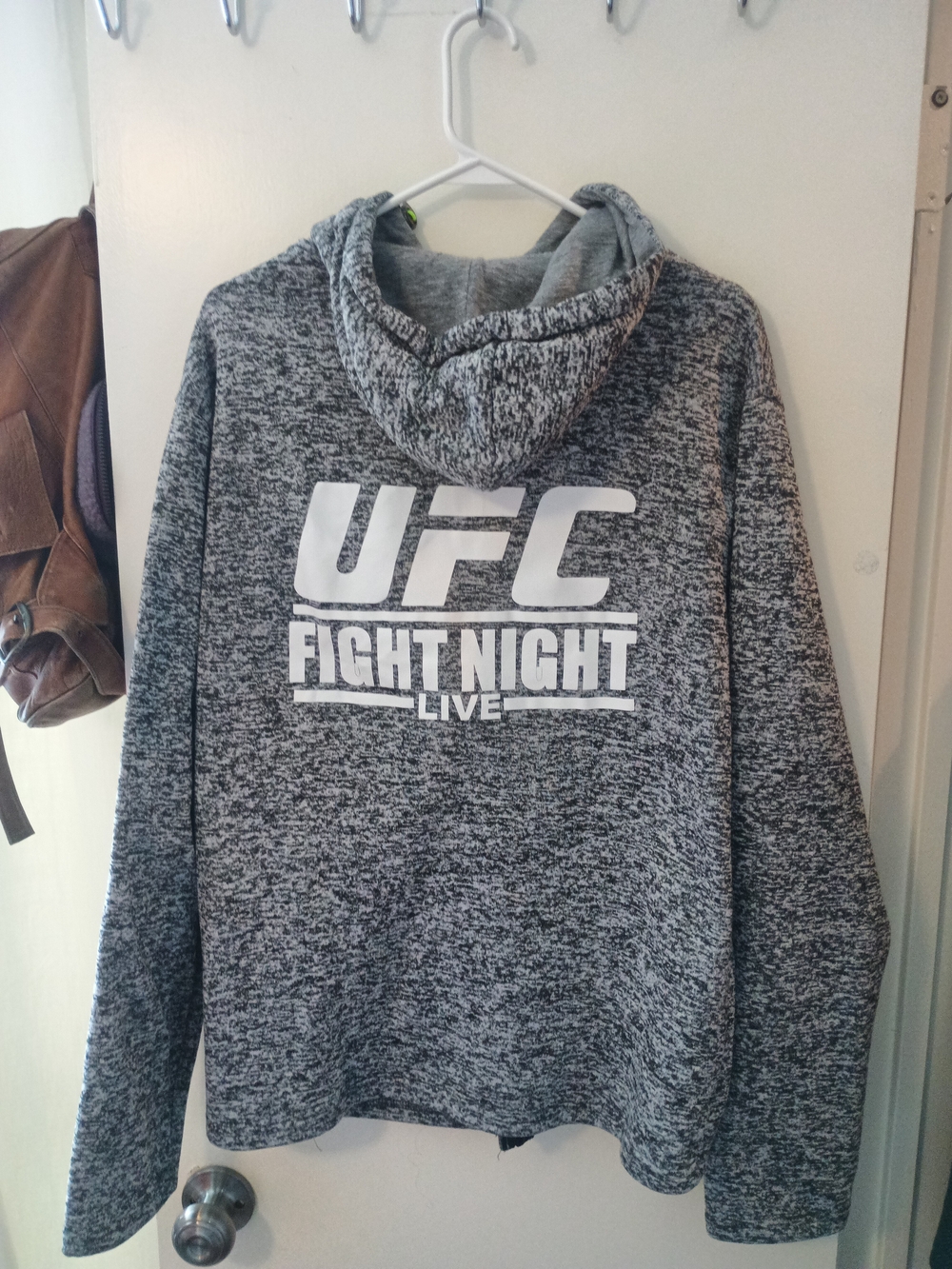 UFC Gray Marled Pullover Hoodie with White Logo